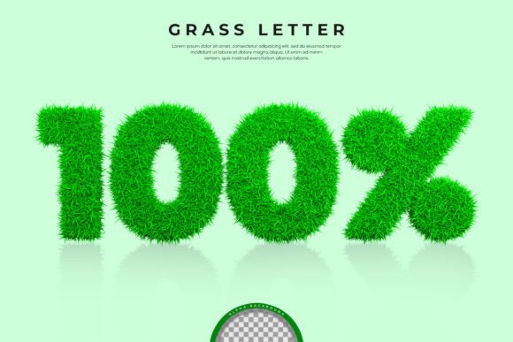 Elevate Designs with 3D Green Grass Text