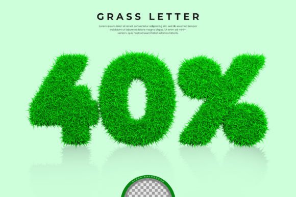 Green Grass of 40 off in 3d Text Render: Elevating Visual Design with Realistic Nature Elements