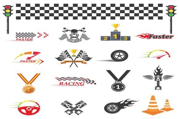 Integrating Automotive Racing Sports Element Vector Assets into Professional Design Workflows